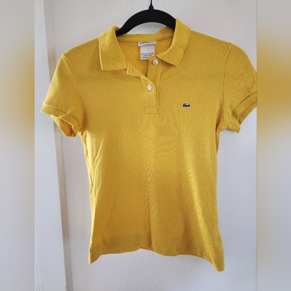 Lacoste Yellow Fitted Polo, Size 36